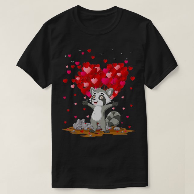 Camiseta Funny Raccoon Animal Lover Raccoon Valentine's Day (Diseño del anverso)