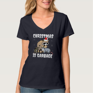 Camiseta Funny Raccoon Trash Gang Festious Memes Navidades