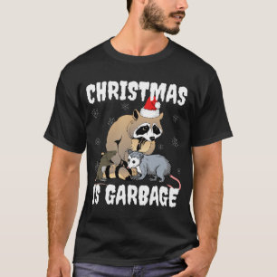 Camiseta Funny Raccoon Trash Gang Festious Memes Navidades