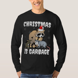 Camiseta Funny Raccoon Trash Gang Festious Memes Navidades