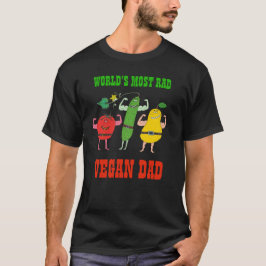Camiseta Funny RAD VEGAN DAD Vegetales Flexing Muscles