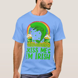 Camiseta Funny Rainbow Kiss Me Im Irish Whale Shark St Patr