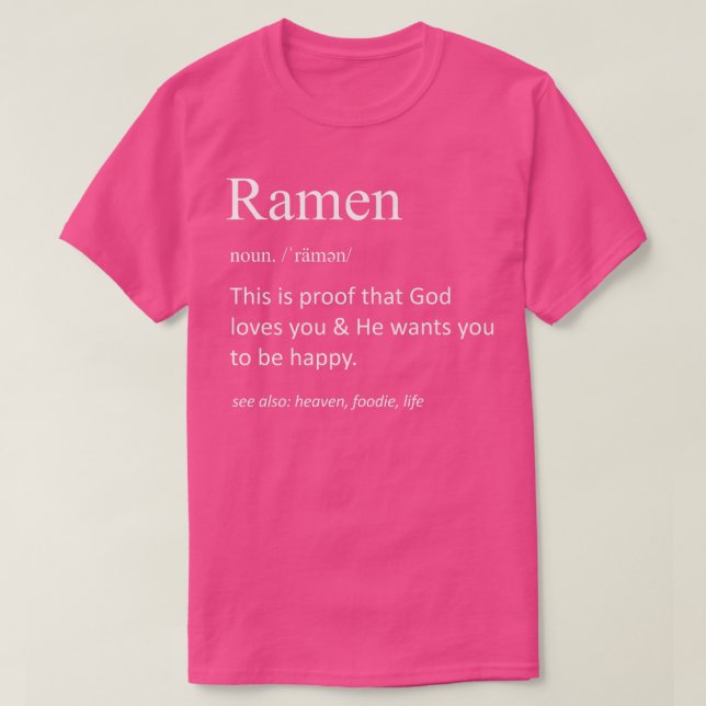 Camiseta Funny Ramen Definition Funny Ramen Pun Foodie (Diseño del anverso)