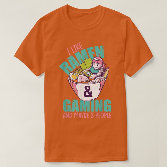 Camiseta Funny Ramen Gamer (Diseño del anverso)