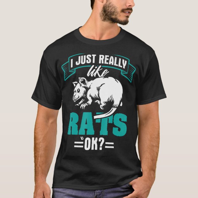 Camiseta Funny Rat Design Me gusta mucho Rats ok (Anverso)