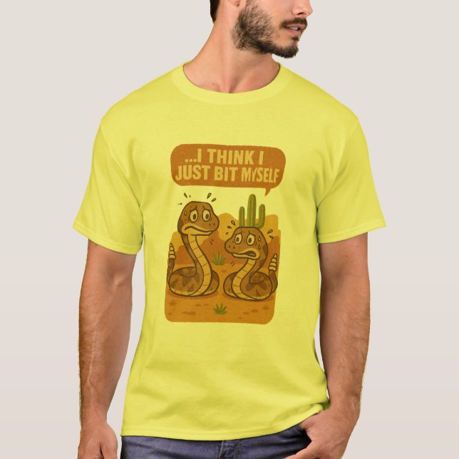 Camiseta Funny Rattlesnake Shirt - I Think I Just Bit Mysel (Anverso)