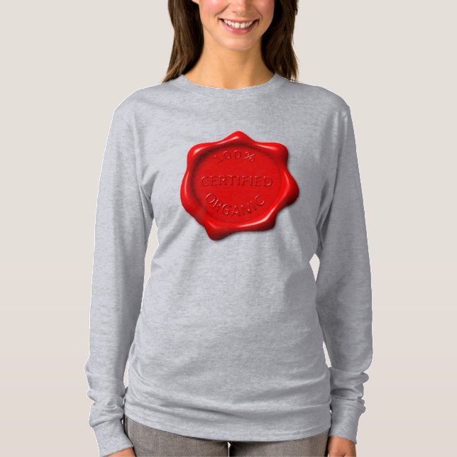 Camiseta Funny Red Black Certified Organic Wax Seal (Anverso)