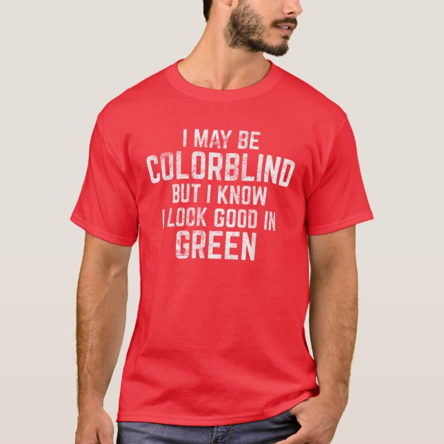 Camiseta Funny Red - Ceguera de color verde (Anverso)