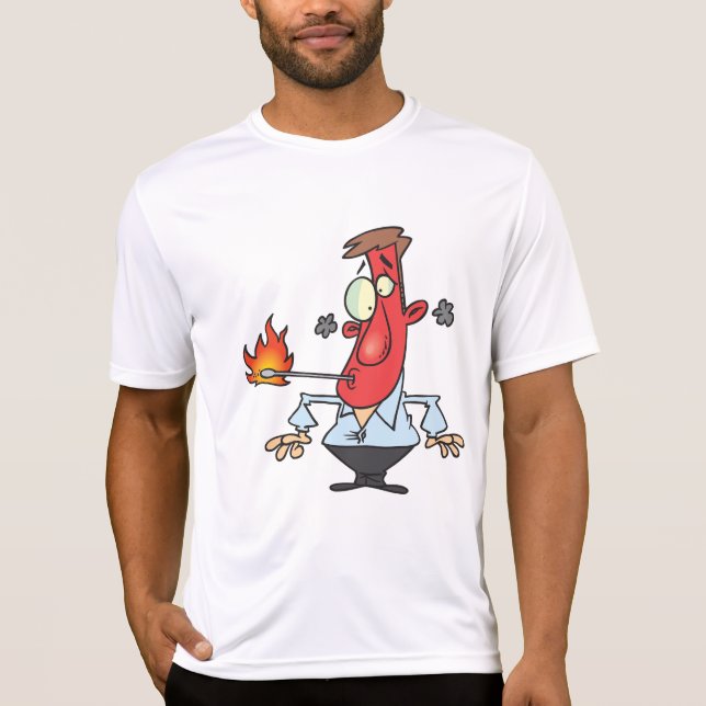 Camiseta Funny Red Face Man with Thermometer Fever (Anverso)