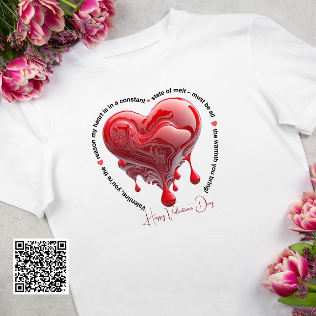 Camiseta Funny Red Melting Heart El día de San Valentín (Subido por el creador)