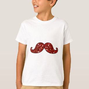 CAMISETA FUNNY RED MUSTACHE IMPRESO PURPURINA