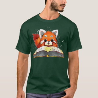 Camiseta Funny Red Panda Reading
