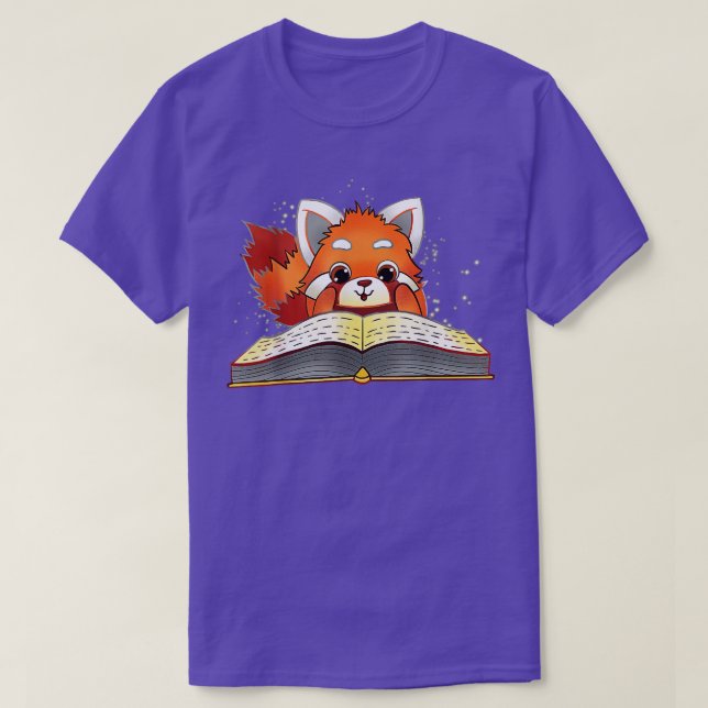 Camiseta Funny Red Panda Reading (Diseño del anverso)
