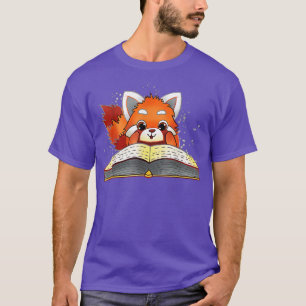 Camiseta Funny Red Panda Reading