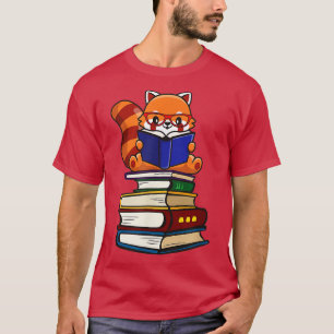 Camiseta Funny Red Panda Reading1