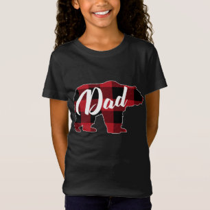 Camiseta Funny Red Plaid Buffalo Bear Appartal, Dad Pajama