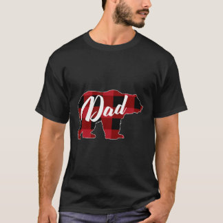 Camiseta Funny Red Plaid Buffalo Bear Appartal Dad Pajama