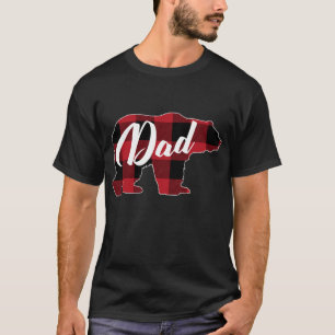Camiseta Funny Red Plaid Buffalo Bear Appartal, Dad Pajama