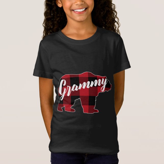 Camiseta Funny Red Plaid Buffalo Bear Appartal, Grammy Dive (Anverso)