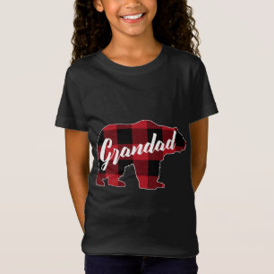 Camiseta Funny Red Plaid Buffalo Bear Appartal, Grandad Paj