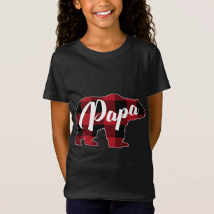 Camiseta Funny Red Plaid Buffalo Bear Appartal, Papa Pajama