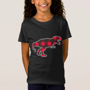 Camiseta Funny Red Plaid Dinosaur Mating Buffalo Family P