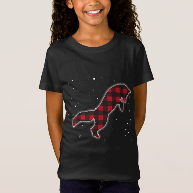 Camiseta Funny Red Plaid Fox Navidades coincidiendo con Buf (Anverso)