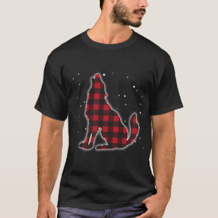 Camiseta Funny Red Plaid Wolf Howling Matando Buffalo Fami
