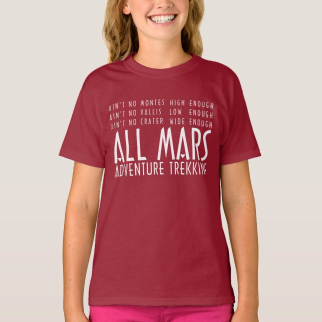 Camiseta Funny Red White All Mars Trekking Adventure (Anverso)