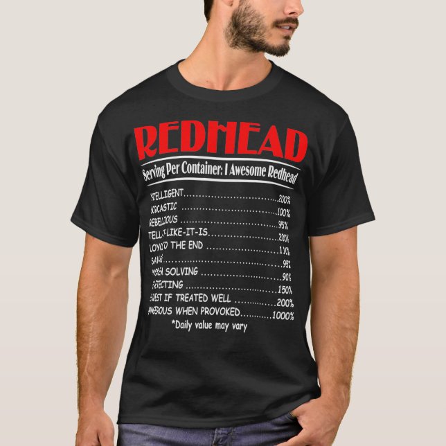 Camiseta Funny Redhead Sering Per Container Awesome Redhea (Anverso)