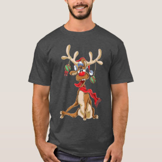 Camiseta Funny Rein Navidades Navidades Antlers
