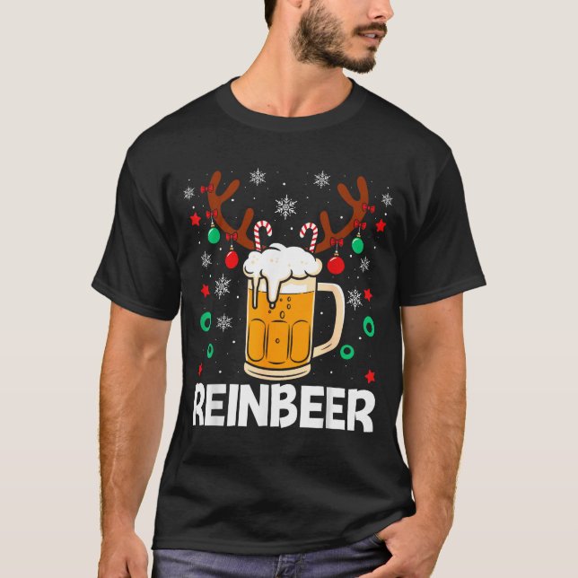 Camiseta Funny Reinbeer Winedeer Beer Wine Matching Couples (Anverso)