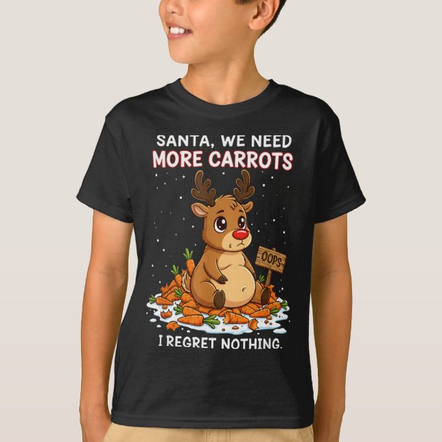 Camiseta Funny Reindeer Carrot Hoarder Christmas Design  (Anverso)