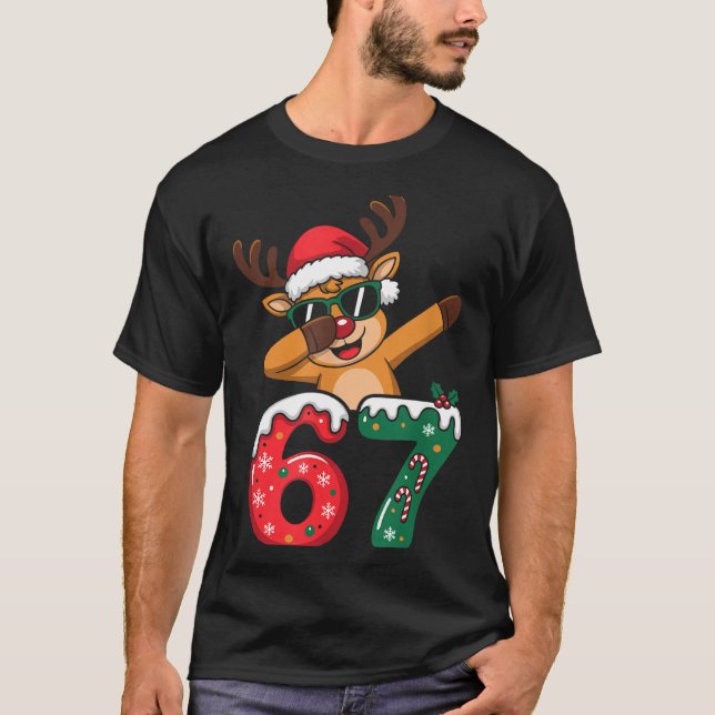 Camiseta Funny Reindeer Dab Six Seven 67 Christmas Dabbing  (Anverso)