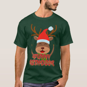 Camiseta Funny Reindeer Matching Family Group Christmas Par