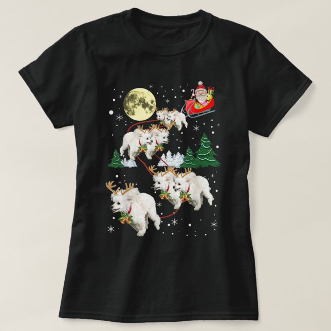 Camiseta Funny Reindeer Poodles Xmas Christmas Dog Lovers G (Diseño del anverso)