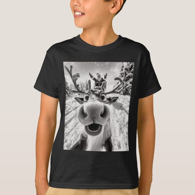 Camiseta Funny Reindeer Selfie Christmas  (Anverso)