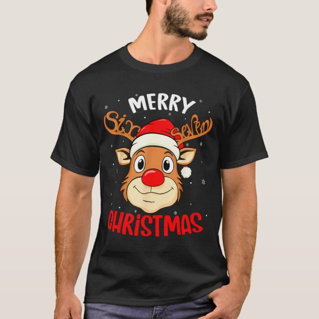 Camiseta Funny Reindeer Six Seven 67 Meme Merry Christmas S (Anverso)
