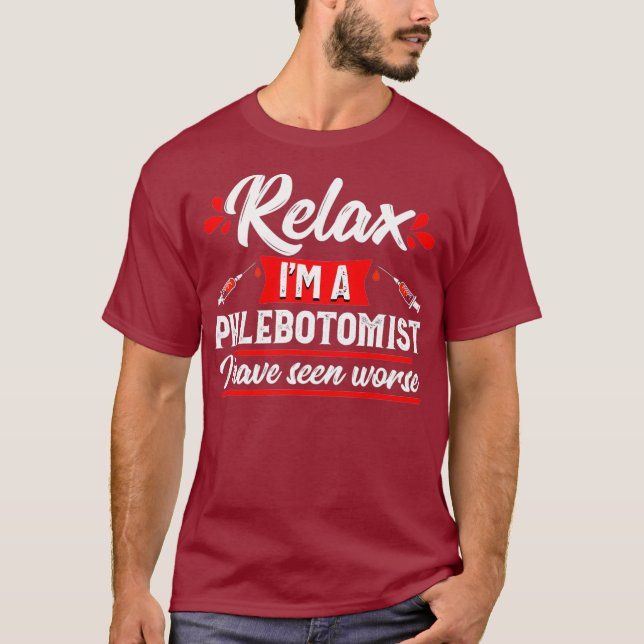 Camiseta Funny Relax Phlebotomía Técnico (Anverso)