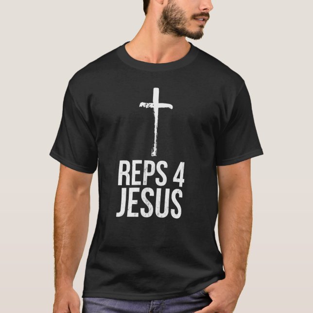 Camiseta Funny Reps 4 Jesus Gym Weightlifting (Anverso)