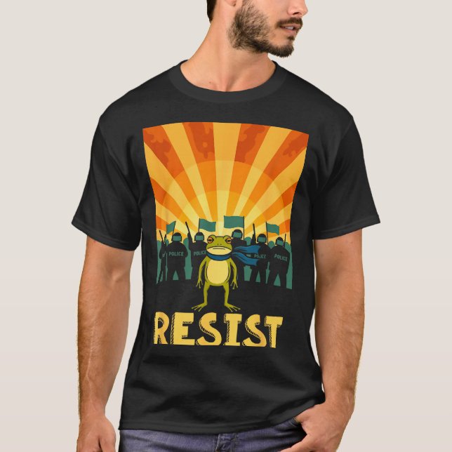 Camiseta Funny Resist Portland Frog Protest  (Anverso)