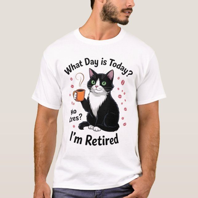 Camiseta Funny Retired Cat Tea Relaxed Humor (Anverso)