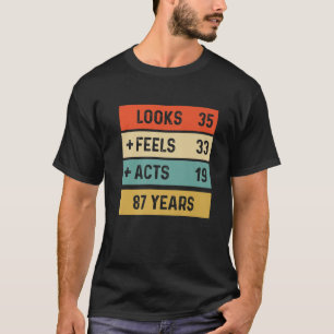 Camiseta Funny Retro 87º Cumpleaños 87 Años Nacido En 1933