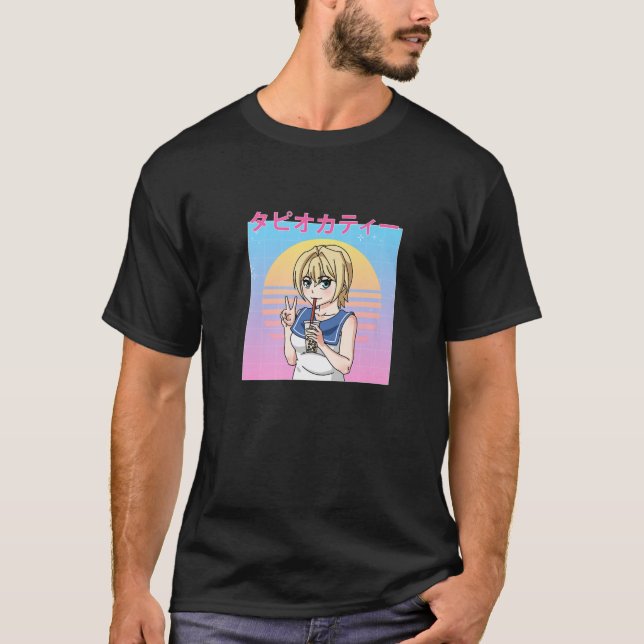 Camiseta Funny Retro 90 Japonés Kawaii Anime Chica Boba Bu (Anverso)
