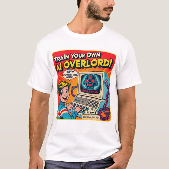 Camiseta Funny Retro AI Tee Entrena A Tu Propio Jefe De Int (Anverso)