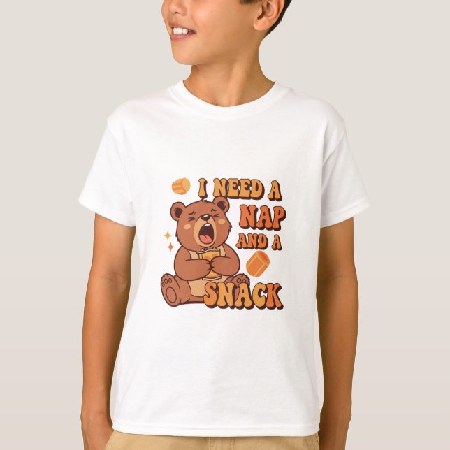 Camiseta Funny Retro Bear Nap Time Kids T-Shirt (Anverso)