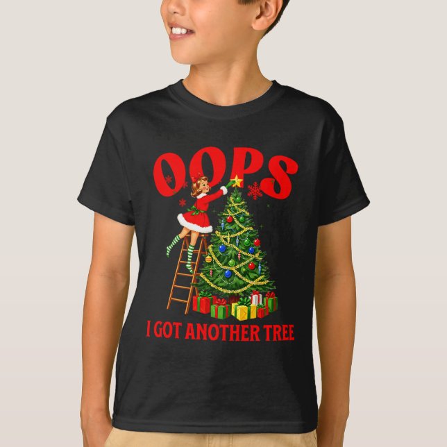 Camiseta Funny Retro Christmas Oops I Got Another Tree Prem (Anverso)