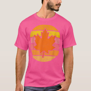 Camiseta Funny Retro Cute Hoja de Maple Feliz Otoño Que