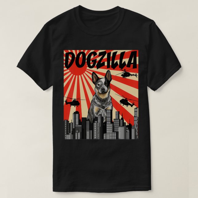 Camiseta Funny Retro Japanese Dogzilla Australian Cattle Do (Diseño del anverso)