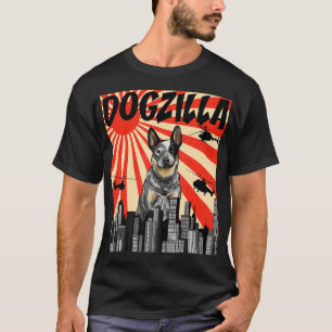 Camiseta Funny Retro Japanese Dogzilla Australian Cattle Do